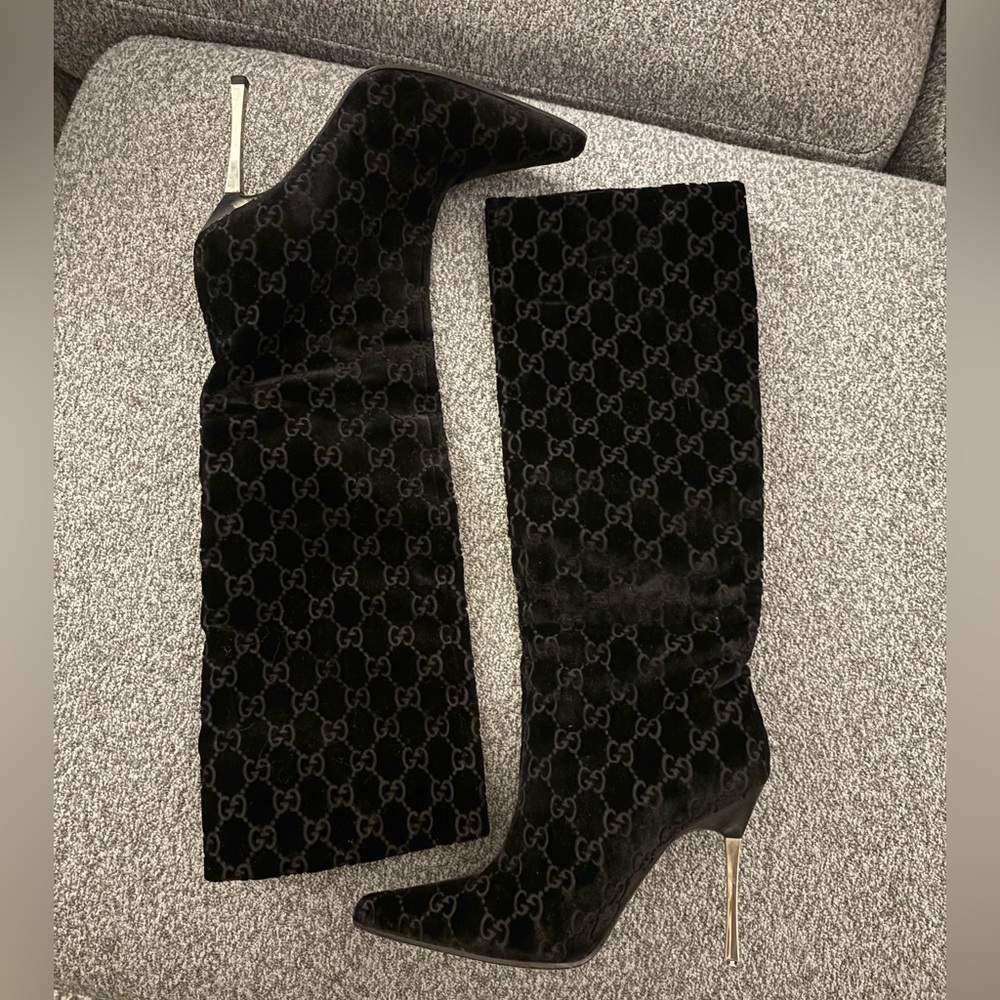 Vintage Gucci Velvet Boots
